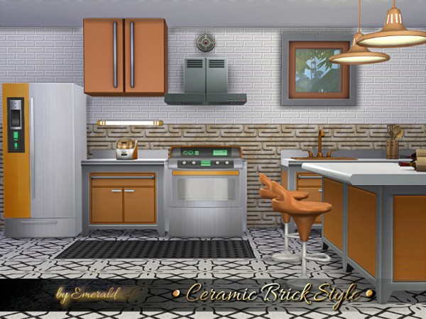  The Sims Resource: Ceramic Brick Style by emerald