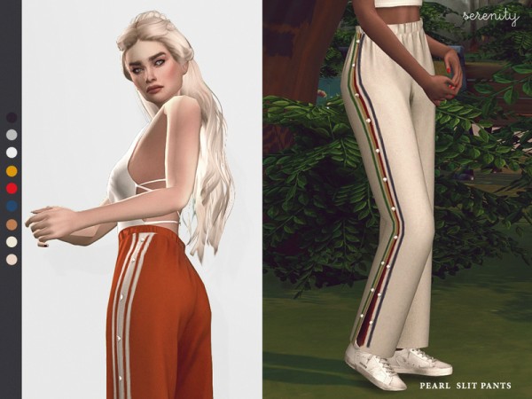  The Sims Resource: Pearl Slit Pants by serenity cc