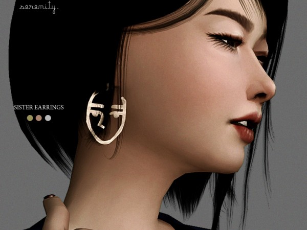  The Sims Resource: Sister Earrings by serenity cc