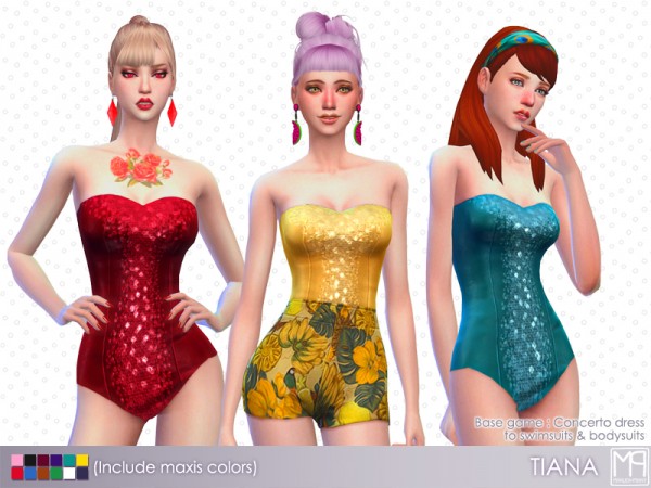  The Sims Resource: Tiana bodysuit by nueajaa