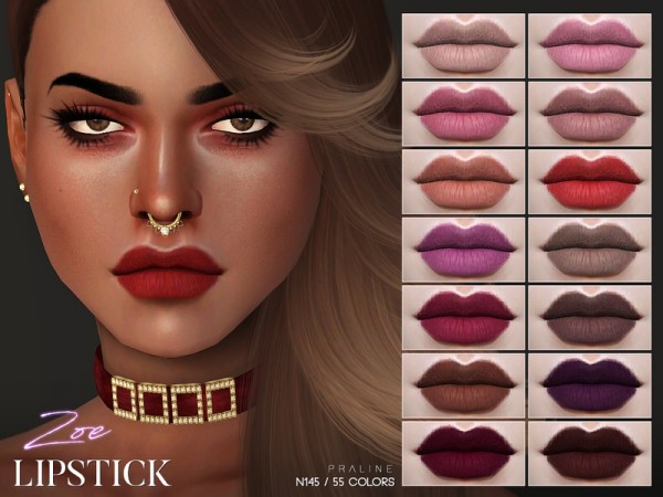  The Sims Resource: Zoe Lipstick N145 by Pralinesims