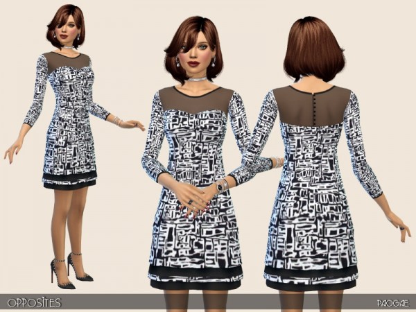  The Sims Resource: Opposites dress by Paogae