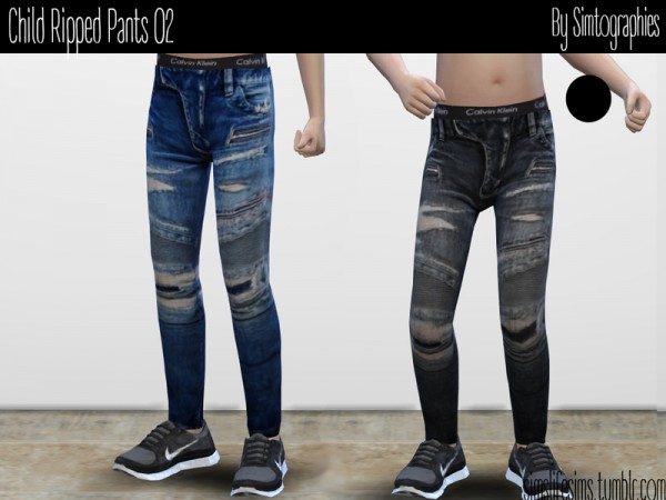  The Sims Resource: Child Ripped Pants 02 by simtographies