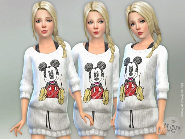  The Sims Resource: Mickey Sweater Dress by lillka