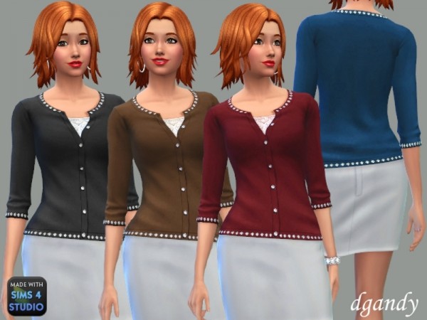  The Sims Resource: Cardigan with Bling by dgandy
