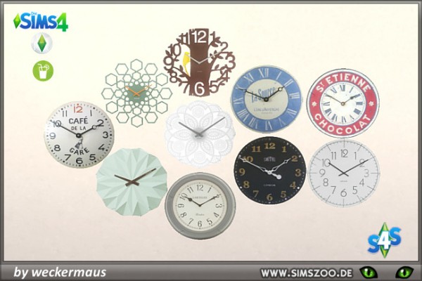  Blackys Sims 4 Zoo: Wall clock II by
