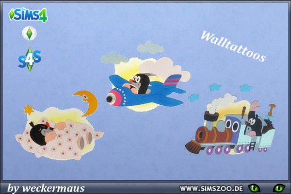  Blackys Sims 4 Zoo: Kidsroom wall tattoos by weckermaus