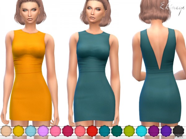  The Sims Resource: V Back Mini Dress by ekinege