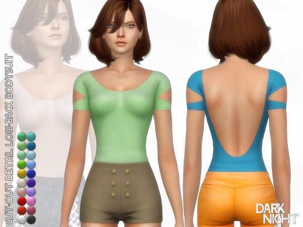  The Sims Resource: Cut Out Detail Low Back Bodysuit by DarkNighTt