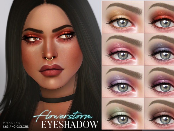  The Sims Resource: Flowerstorm Eyeshadow N63 by Pralinesims