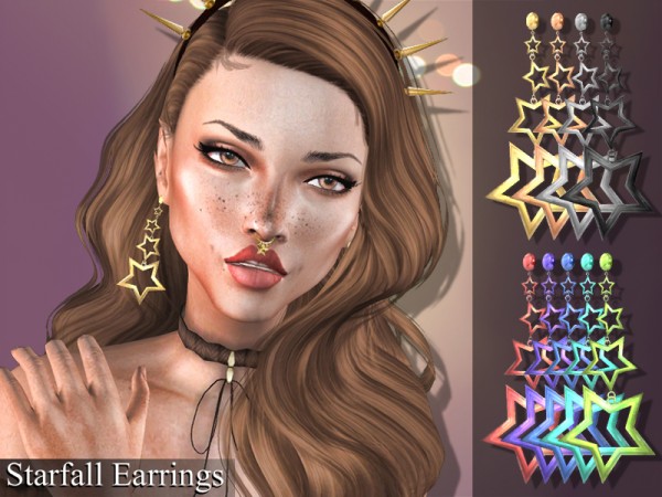  The Sims Resource: Starfall Earrings by Genius666