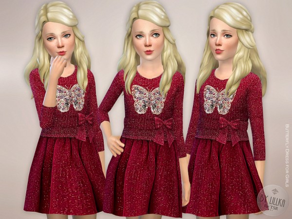  The Sims Resource: Butterfly Dress for Girls by lillka