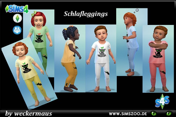  Blackys Sims 4 Zoo: Toddlers sleep pants panther by weckermaus