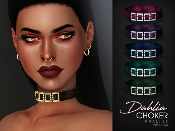  The Sims Resource: Dahlia Choker by Pralinesims