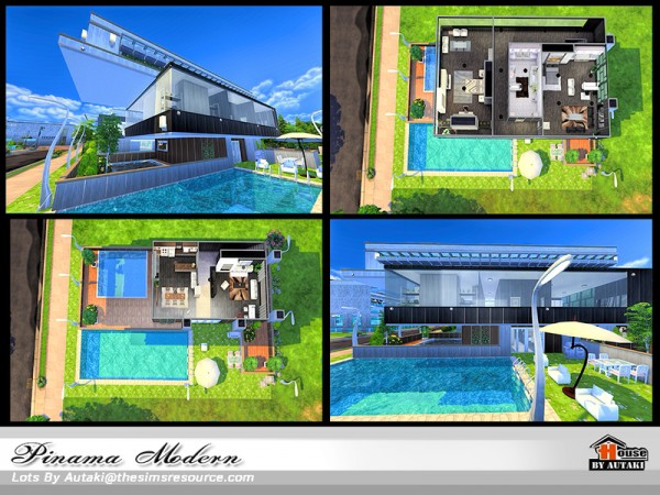  The Sims Resource: Pinama Modern house by Autaki