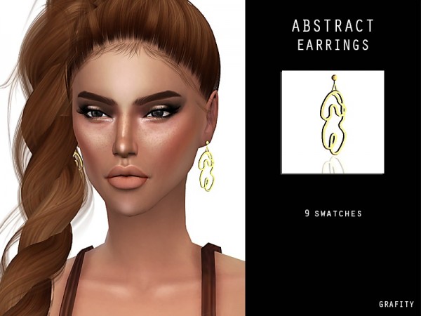  The Sims Resource: Abstract Earrings by GrafitySims