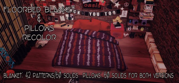  Simsworkshop: Floorbed Blanket and Pillows Recolor by Sympxls