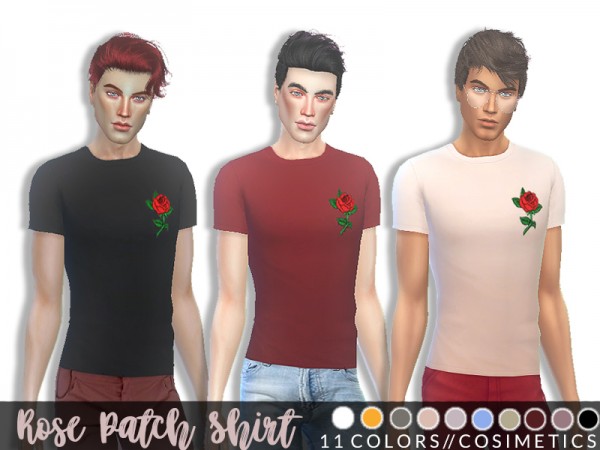  The Sims Resource: Rose Patch Shirt by cosimetics