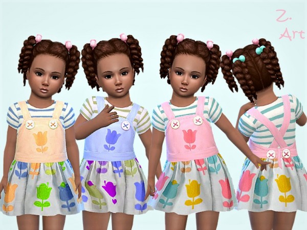  The Sims Resource: BabeZ. 30 Dress with funny buttons by Zuckerschnute20