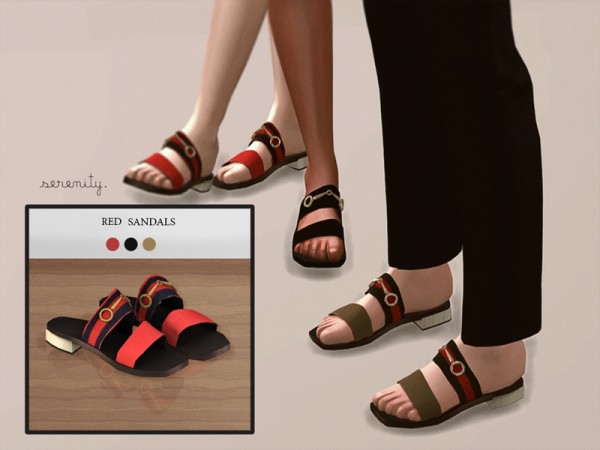  The Sims Resource: Red Sandals by serenity cc