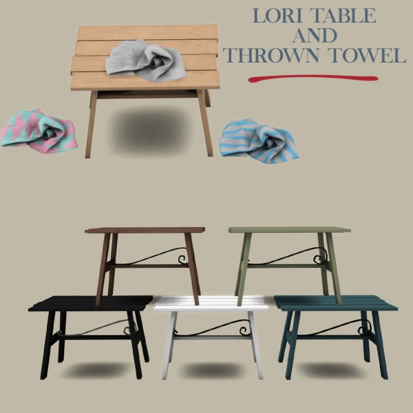  Leo 4 Sims: Lori Table and Thrown Towel