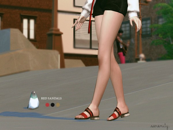  The Sims Resource: Red Sandals by serenity cc