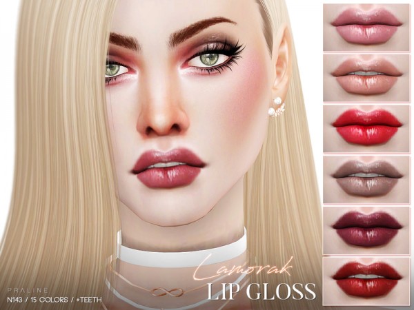  The Sims Resource: Lamorak Lip Gloss N143 by Pralinesims