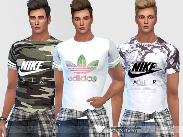  The Sims Resource: Sporty T shirts by Pinkzombiecupcakes