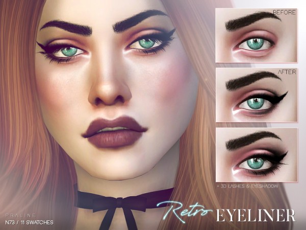  The Sims Resource: Retro Eyeliner N73 by Pralinesims