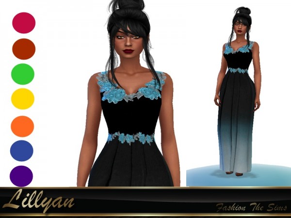  The Sims Resource: Dress long by LYLLYAN