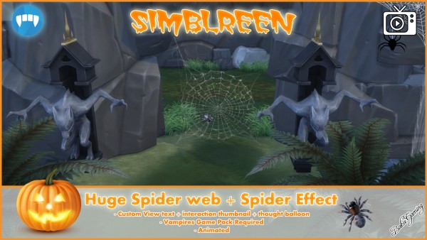  Mod The Sims: Huge Spider web and Spider by Bakie