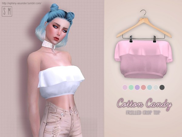 The Sims Resource: Cotton Candy   Frilly Top by Screaming Mustard