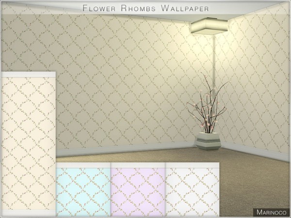  The Sims Resource: Flower Rhombs Wallpaper by Marinoco