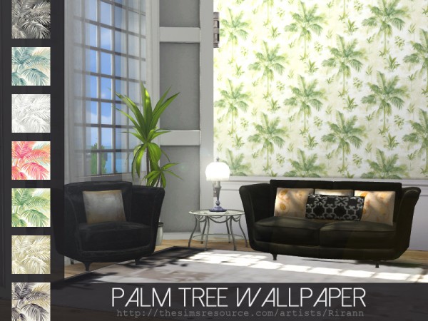  The Sims Resource: Palm Tree Wallpaper by Rirann
