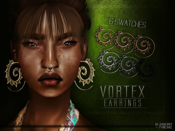  The Sims Resource: Vortex Earrings by Blahberry Pancake