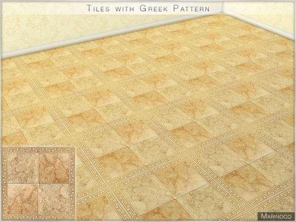  The Sims Resource: Tiles with Greek Pattern by Marinoco