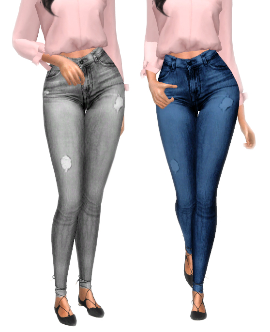  Kenzar Sims: Ripped Hip Hugger Jeans Recolor