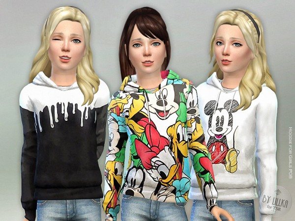  The Sims Resource: Hoodie for Girls P08 by lillka