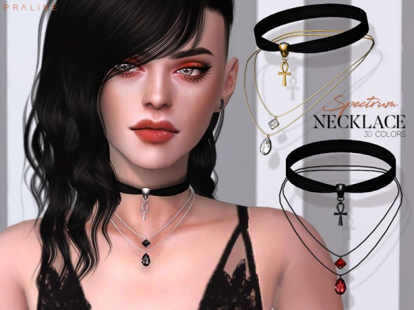  The Sims Resource: Spectrum Necklace by Pralinesims