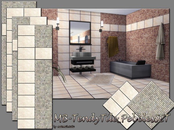  The Sims Resource: Trendy Tile Pebble set by matomibotaki