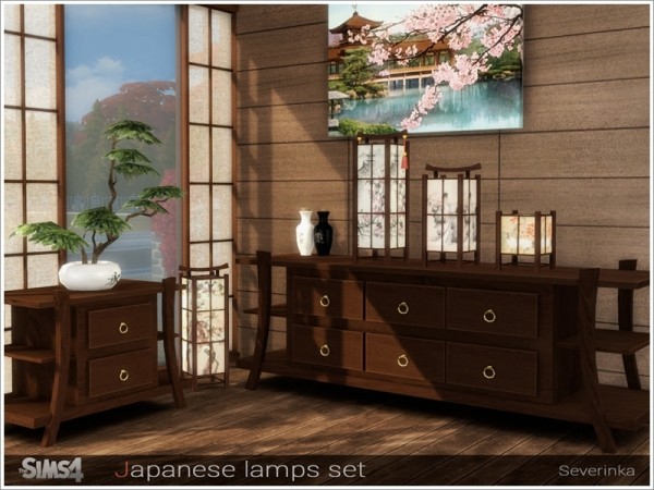  The Sims Resource: Japanese lamps set by Severinka