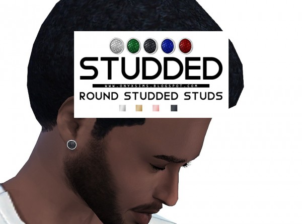  Onyx Sims: Round Studded Studs