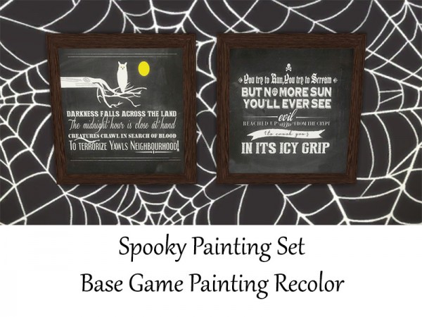  The Sims Resource: Spooky Paintings by Rosannep