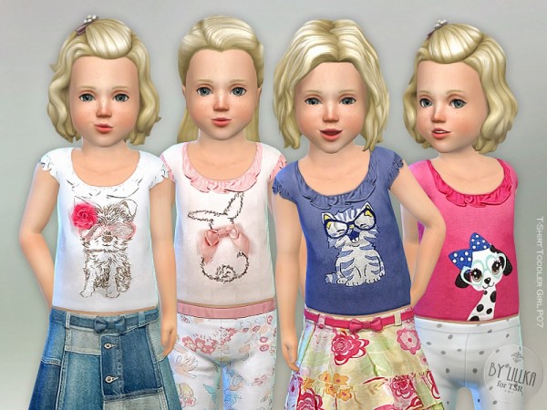  The Sims Resource: T Shirt Toddler Girl P07 by lillka