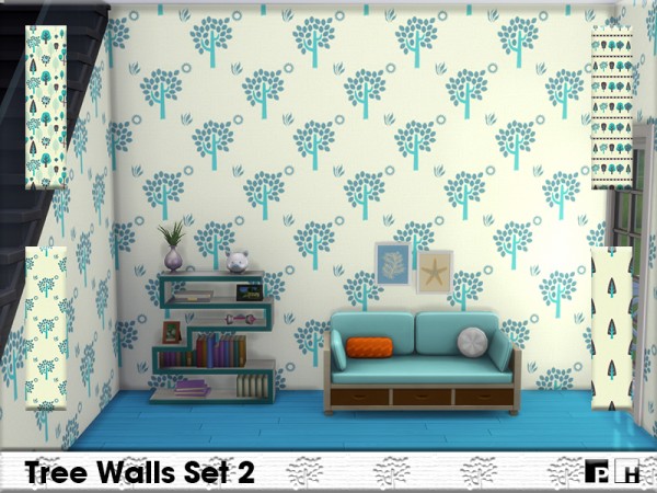  The Sims Resource: Tree Walls Set 2 by Pinkfizzzzz