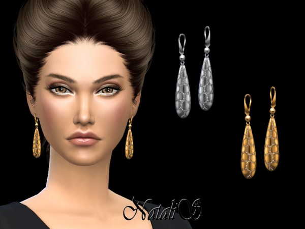  The Sims Resource: Snakeskin drop earrings by NataliS