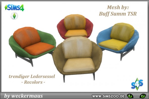  Blackys Sims 4 Zoo: Trendy leather armchair by weckermaus