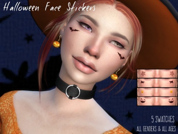  The Sims Resource: Halloween Face Stickers by Erurid