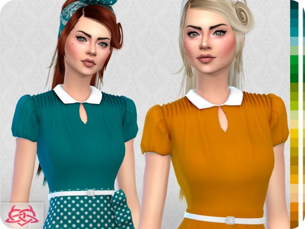  The Sims Resource: The Vanora Blouse recolored 3 by Colores Urbanos