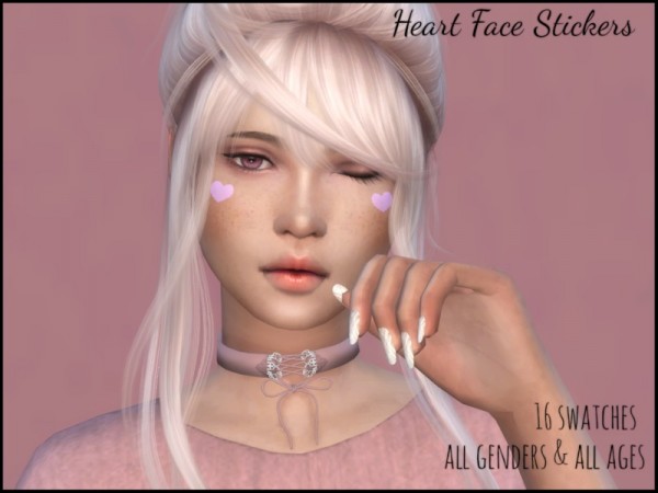  The Sims Resource: Heart Face Stickers by erurid